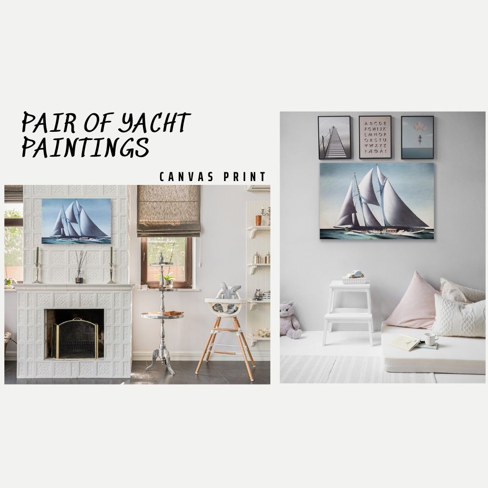 Pair of Yacht Paintings - Canvas Print