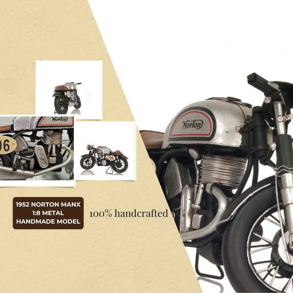 1952 Norton Manx 1:8 Metal Handmade Scaled Model