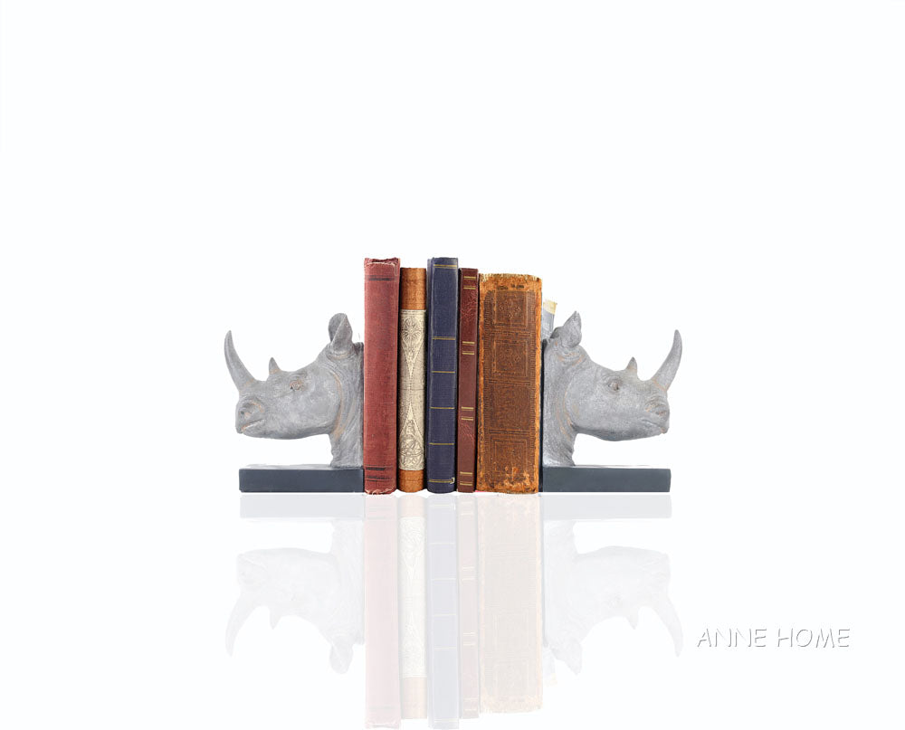 Anne Home - Rhino Head Bookend - Set of 2