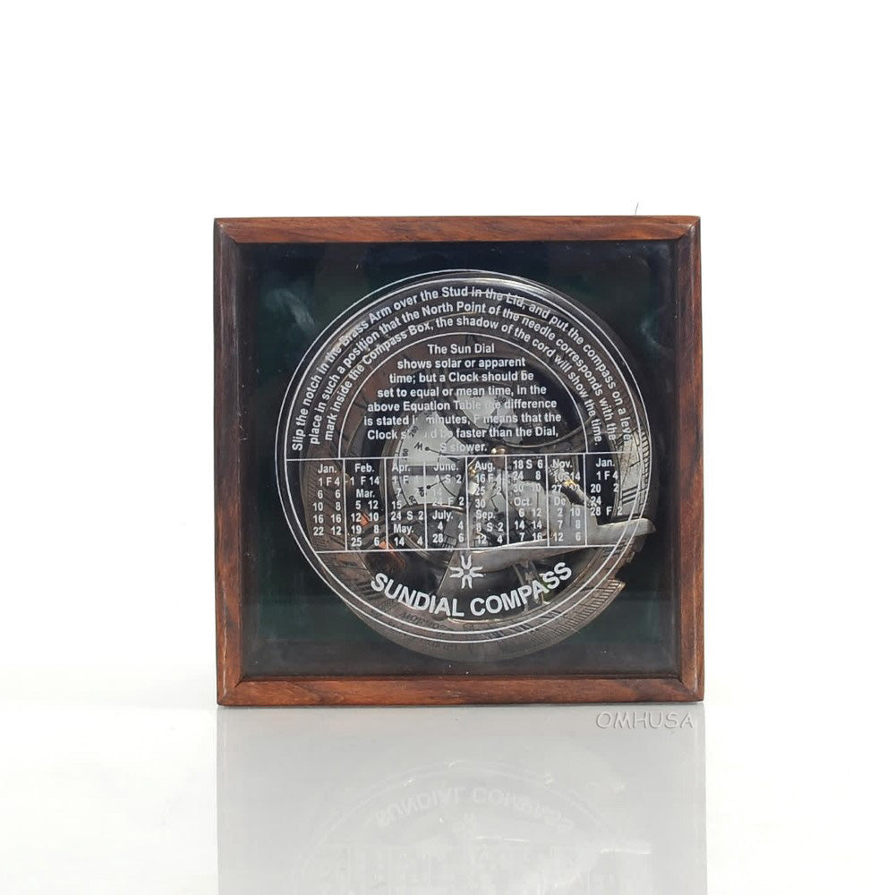 Sundial Compass in wood box (Large)