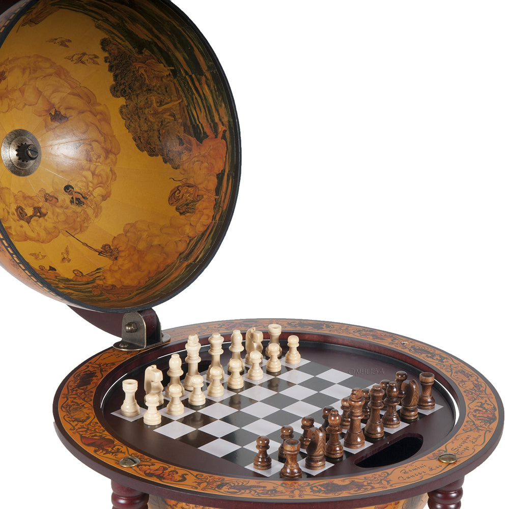 Red Globe 13 inches with chess holder with 4 legs stand