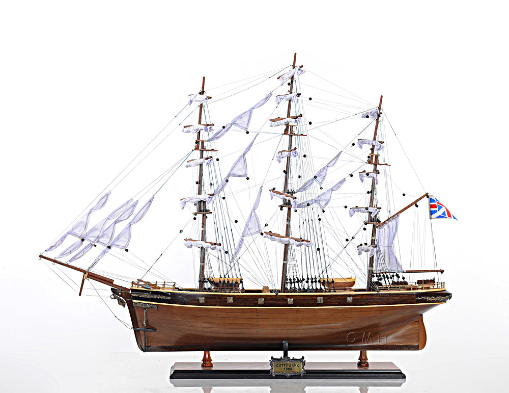 Cutty Sark clipper ship model handcrafted in wood