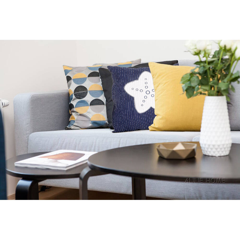 Anne Home - Blue Pillow  White Star