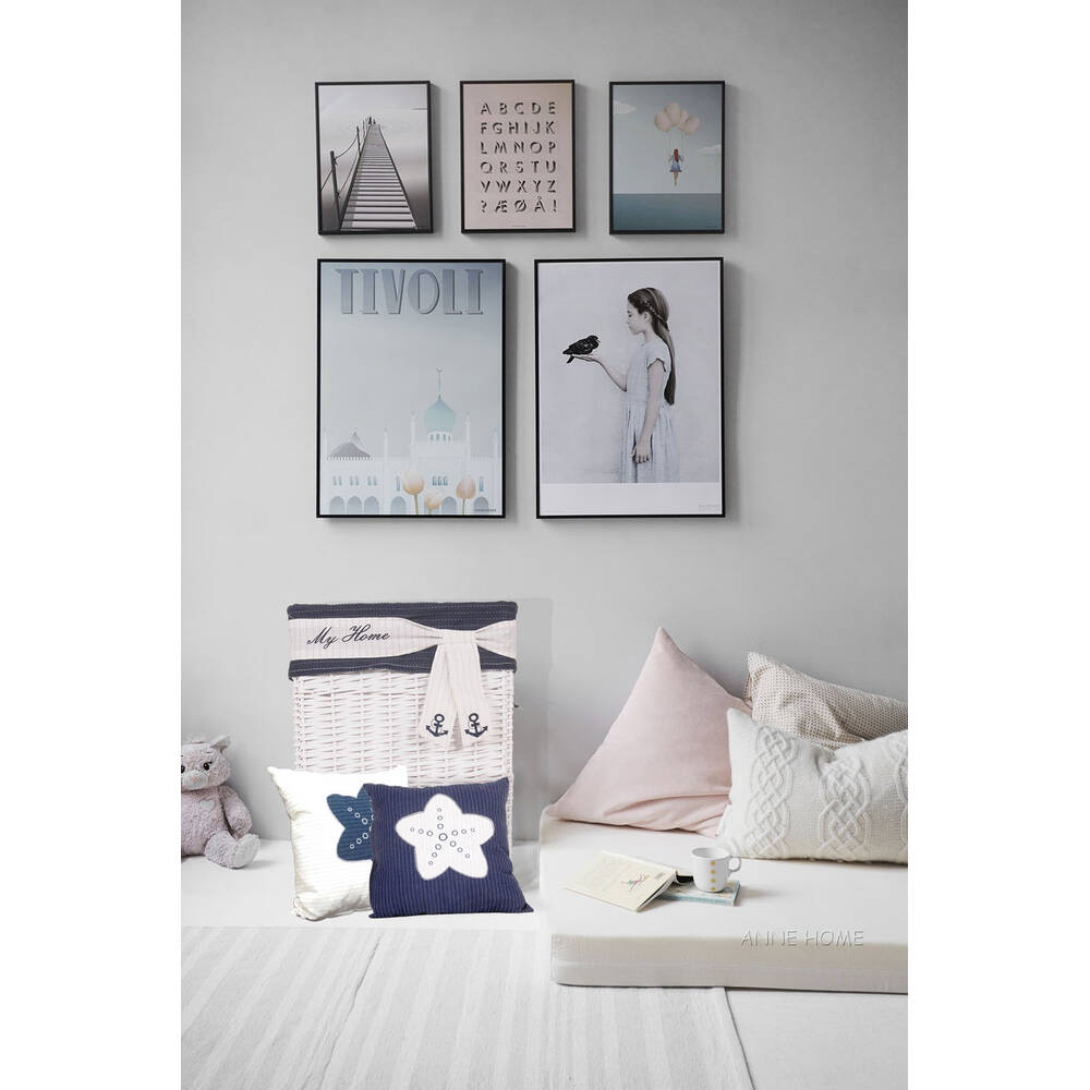 Anne Home - Blue Pillow  White Star