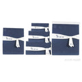 Anne Home - Set of 5 Blue Fabric Basket With Bow Decoration