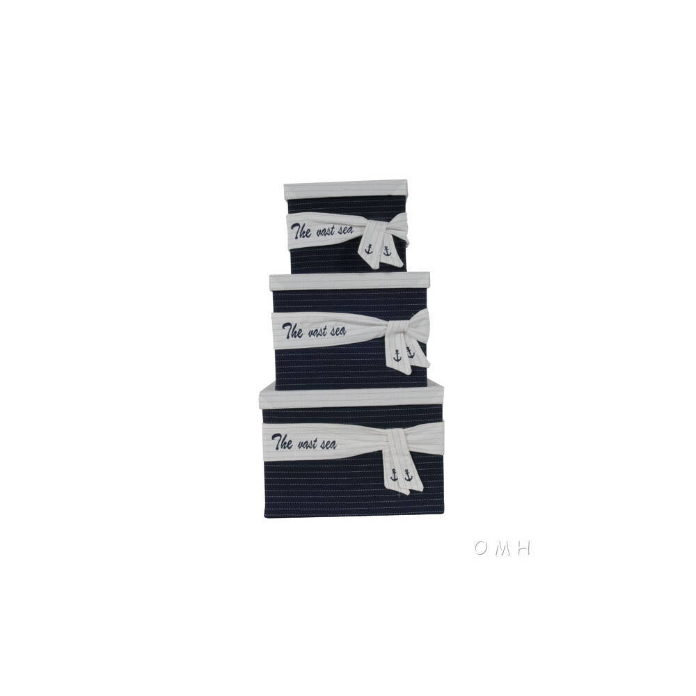 Anne Home - Set of 3 Fabric Boxes With Cover
