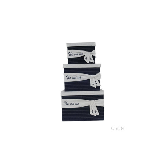 Anne Home - Set of 3 Fabric Boxes With Cover