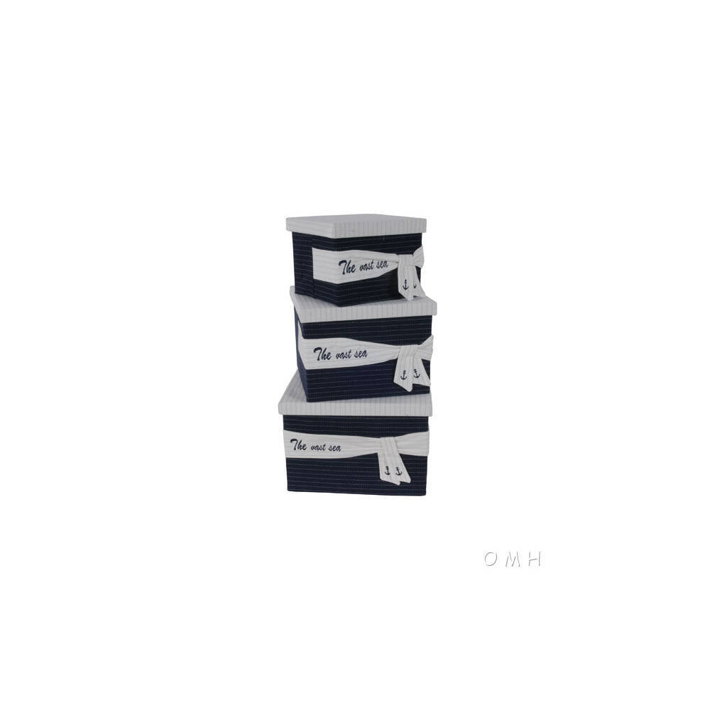 Anne Home - Set of 3 Fabric Boxes With Cover