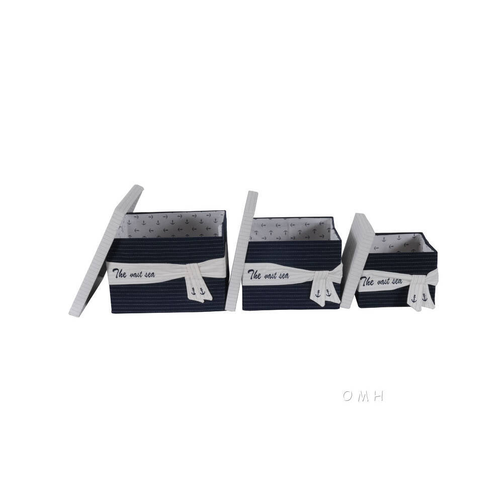 Anne Home - Set of 3 Fabric Boxes With Cover