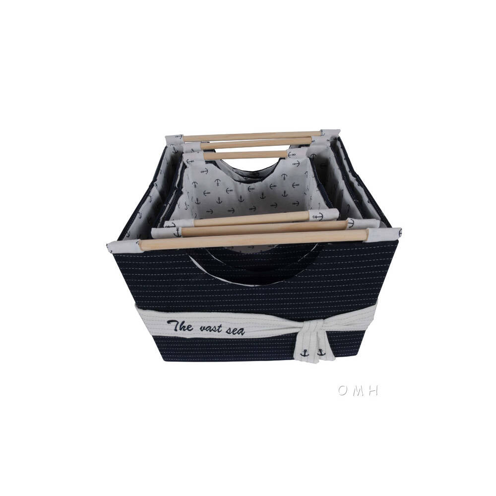 Anne Home - Set of 3 Foldable Fabric Basket