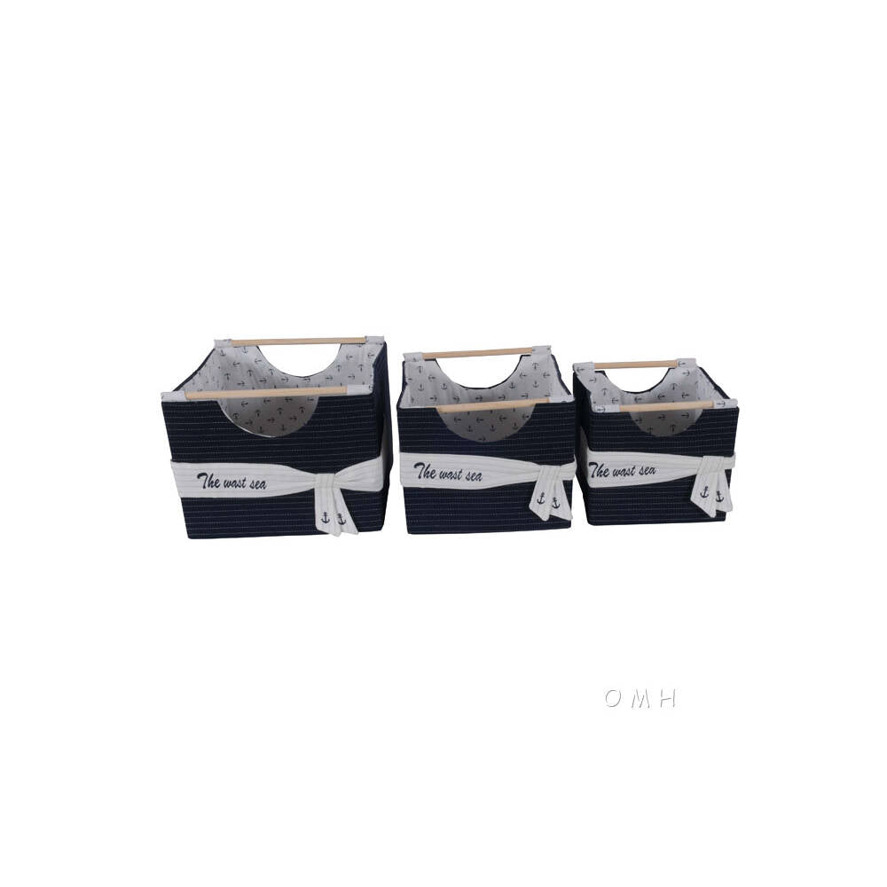 Anne Home - Set of 3 Foldable Fabric Basket