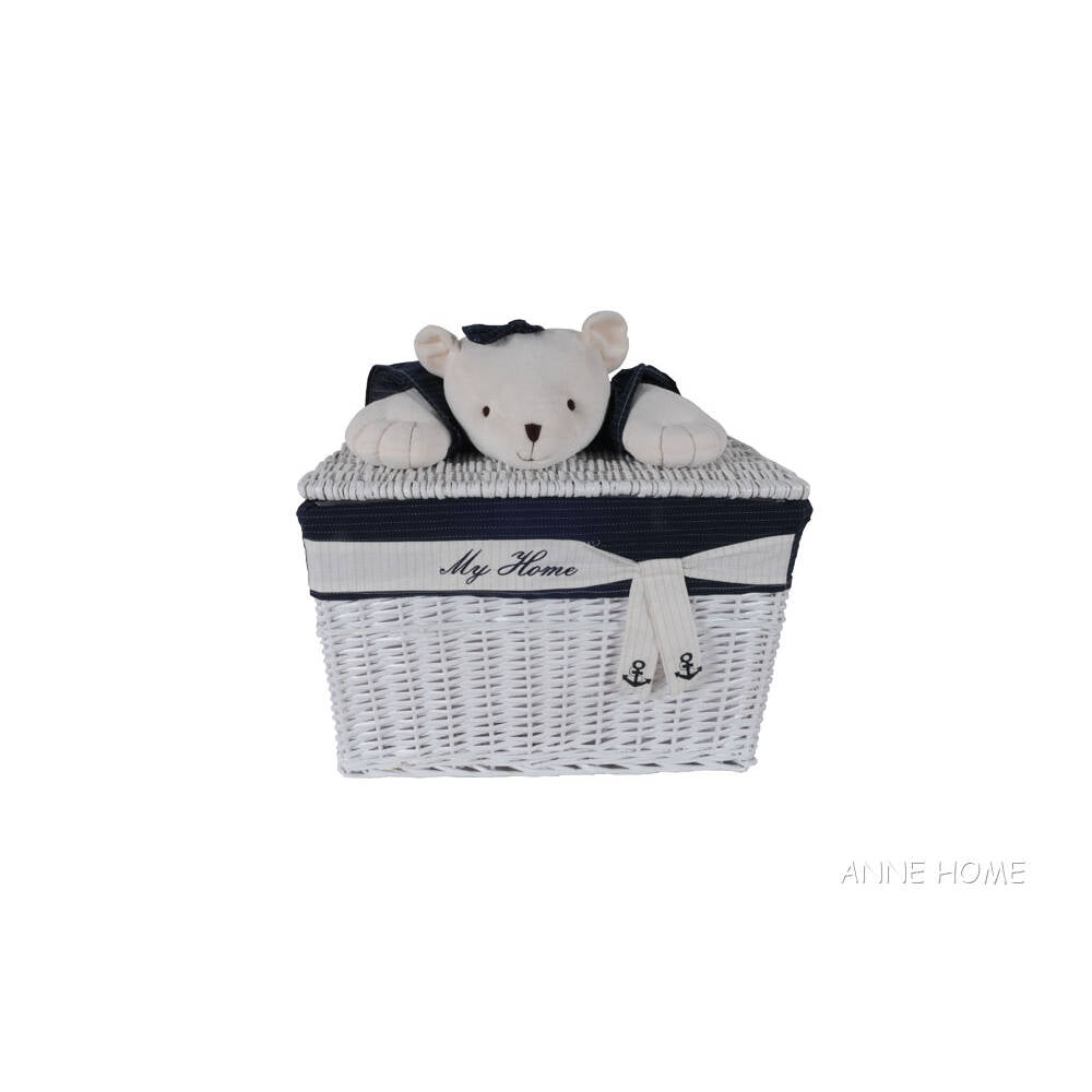 Anne Home - Set of 5 Rectangular Willow Baskets Bear Design