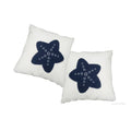 Anne Home - White Pillow  Blue Star  set of 2