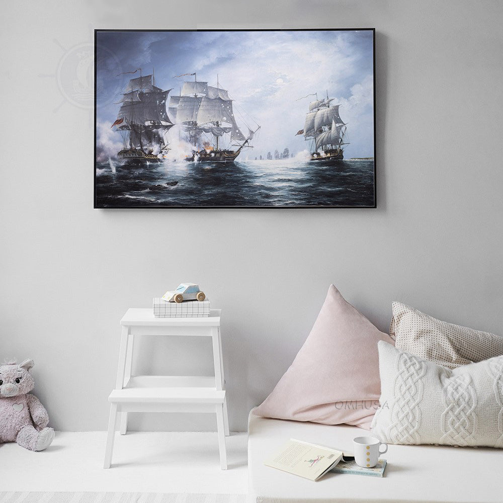 The Battle of Flamborough Head - Canvas Painting