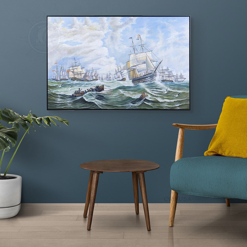 The Channel fleet in heavy weather - Canvas Painting