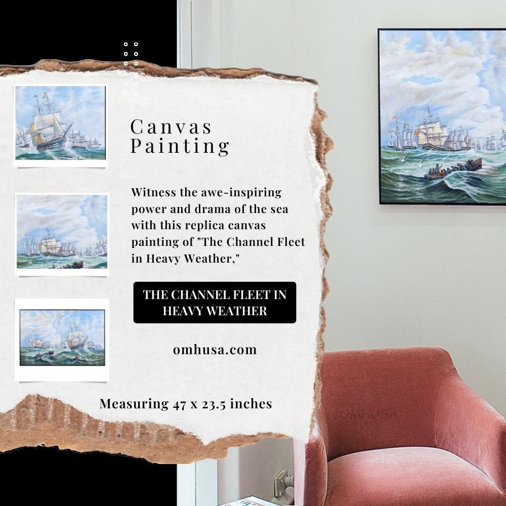 The Channel fleet in heavy weather - Canvas Painting
