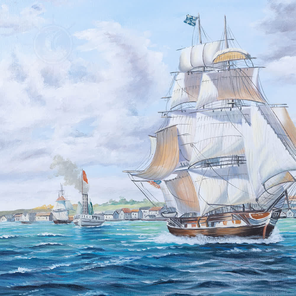 Whaler 'Lexington' Leaving Nantucket - Canvas Painting