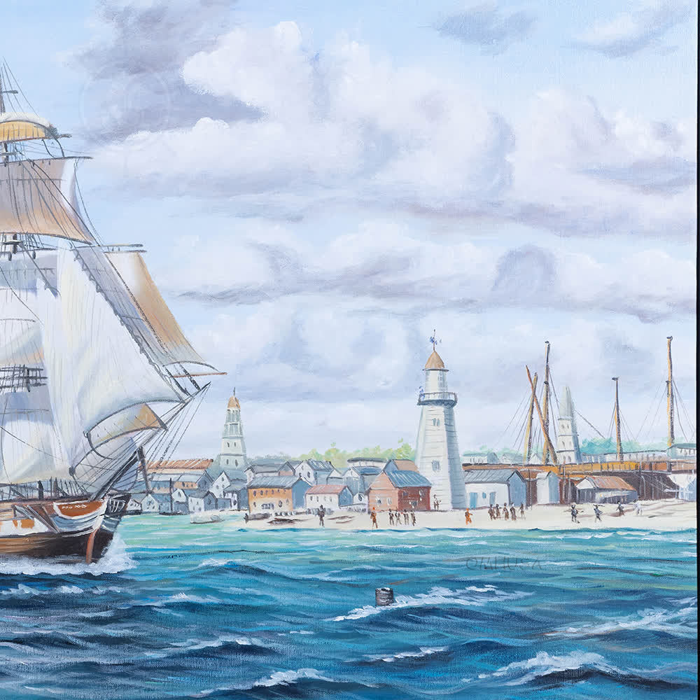 Whaler 'Lexington' Leaving Nantucket - Canvas Painting