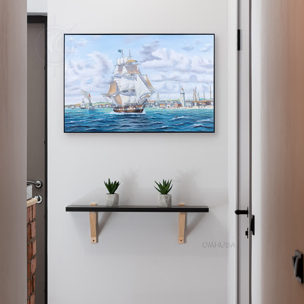 Whaler 'Lexington' Leaving Nantucket - Canvas Painting