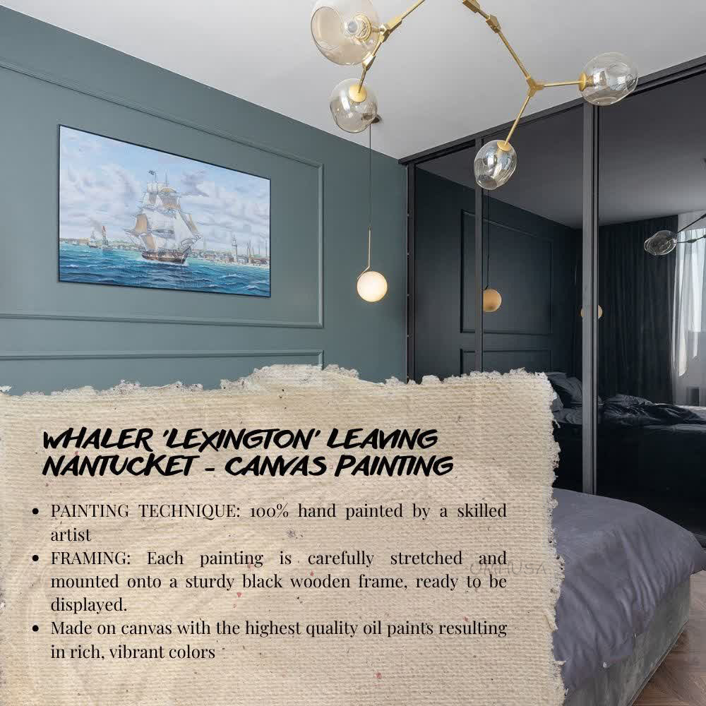 Whaler 'Lexington' Leaving Nantucket - Canvas Painting
