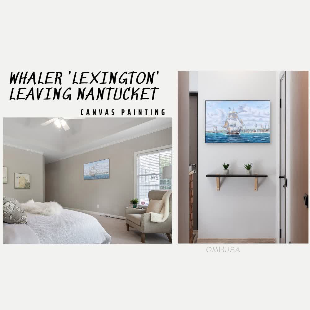 Whaler 'Lexington' Leaving Nantucket - Canvas Painting