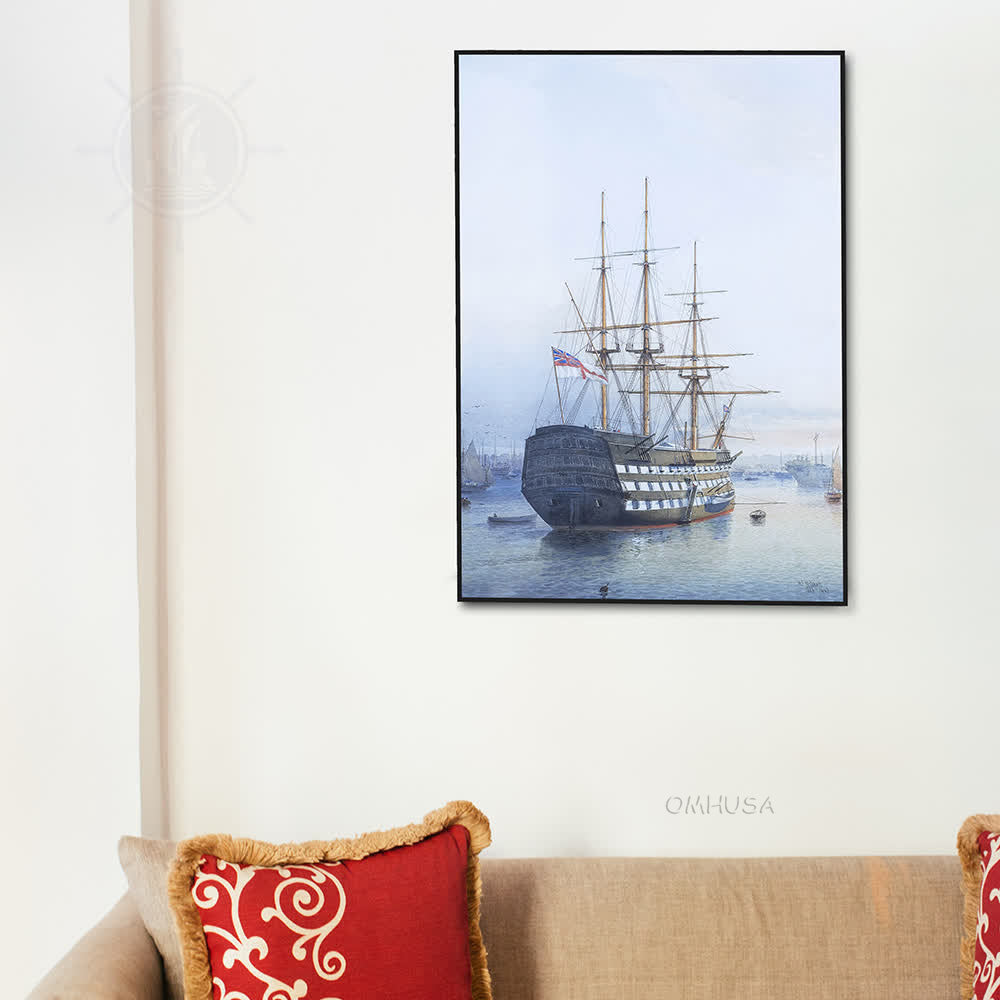 H.M.S. Victory in Portsmouth Harbour - Canvas Painting