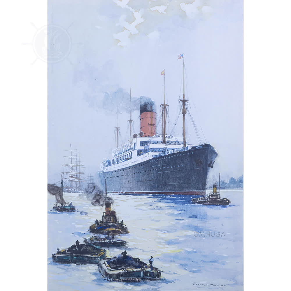 The Cunard Liner Carpathia Outward Bound from Liverpool in the Moonlight - Canvas Print