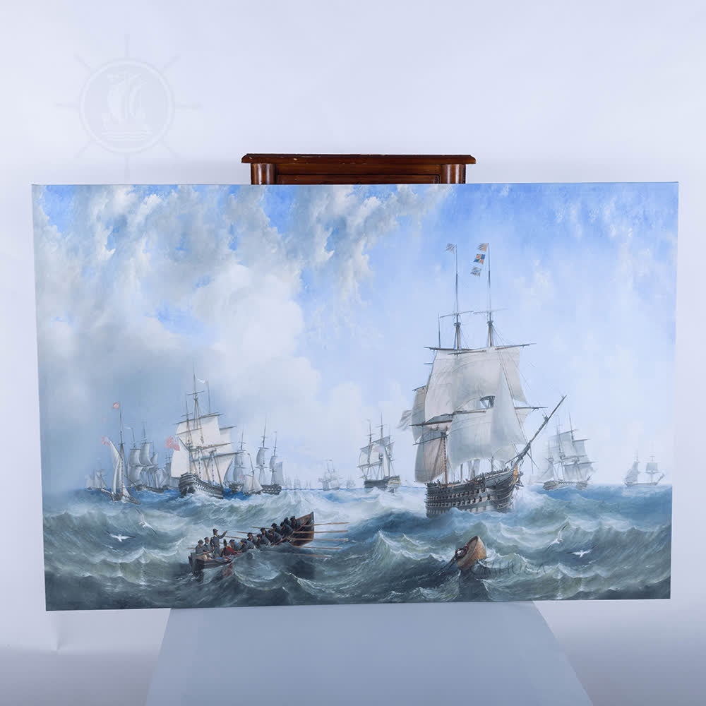 The Channel fleet in heavy weather - Canvas Print