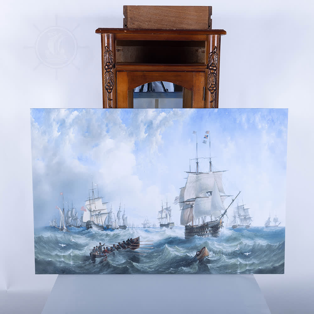The Channel fleet in heavy weather - Canvas Print