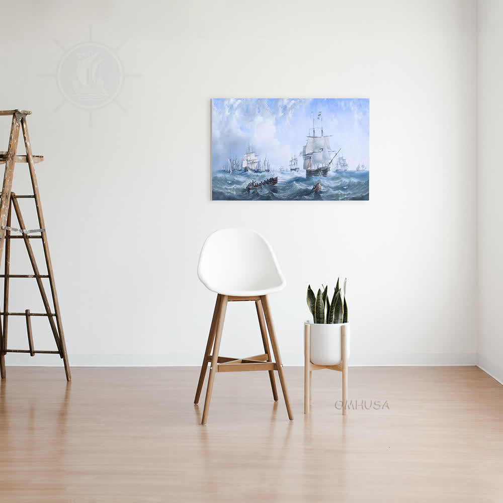 The Channel fleet in heavy weather - Canvas Print