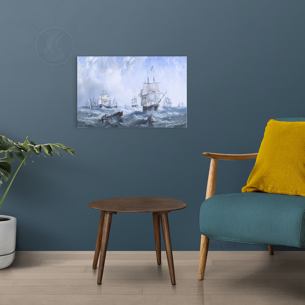 The Channel fleet in heavy weather - Canvas Print