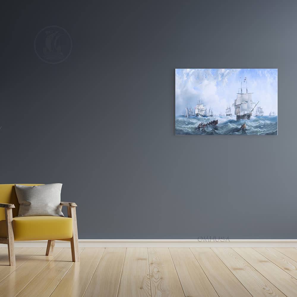 The Channel fleet in heavy weather - Canvas Print