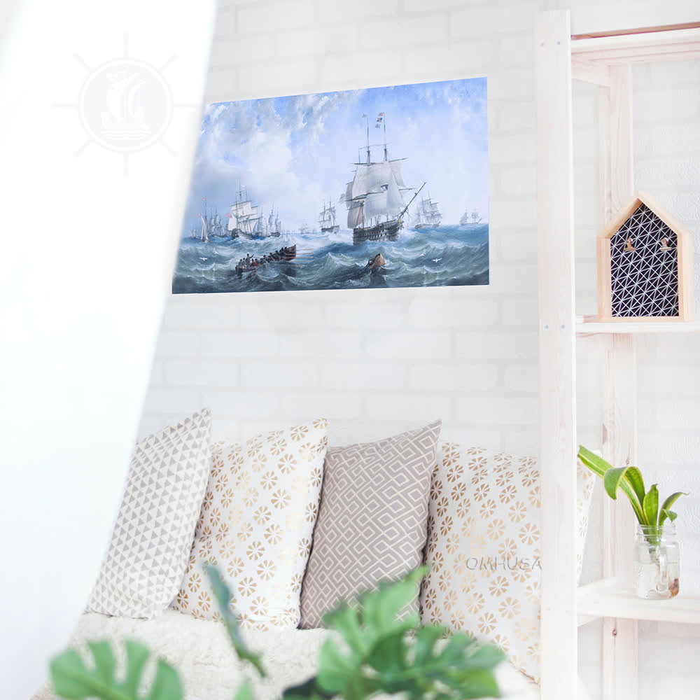 The Channel fleet in heavy weather - Canvas Print
