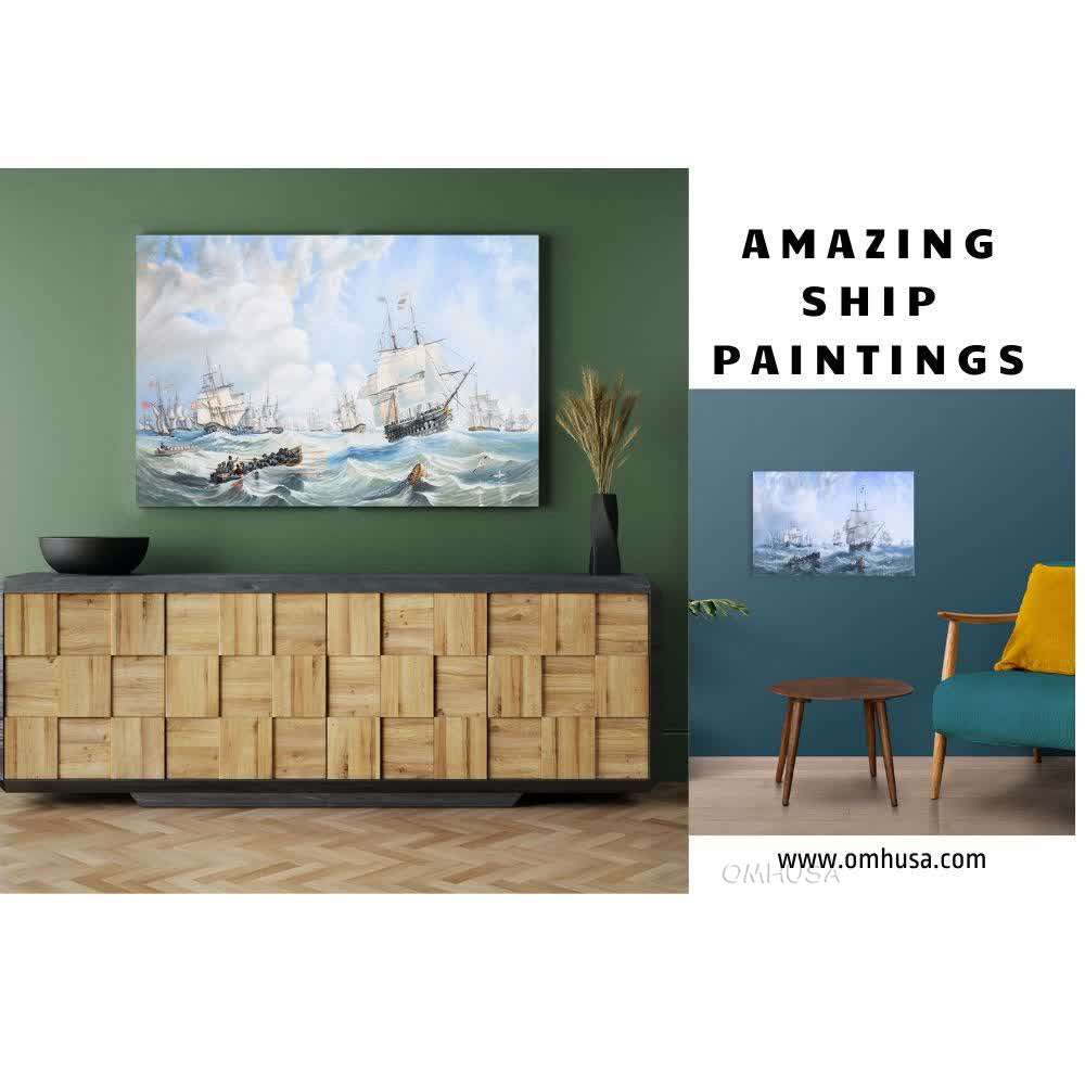 The Channel fleet in heavy weather - Canvas Print