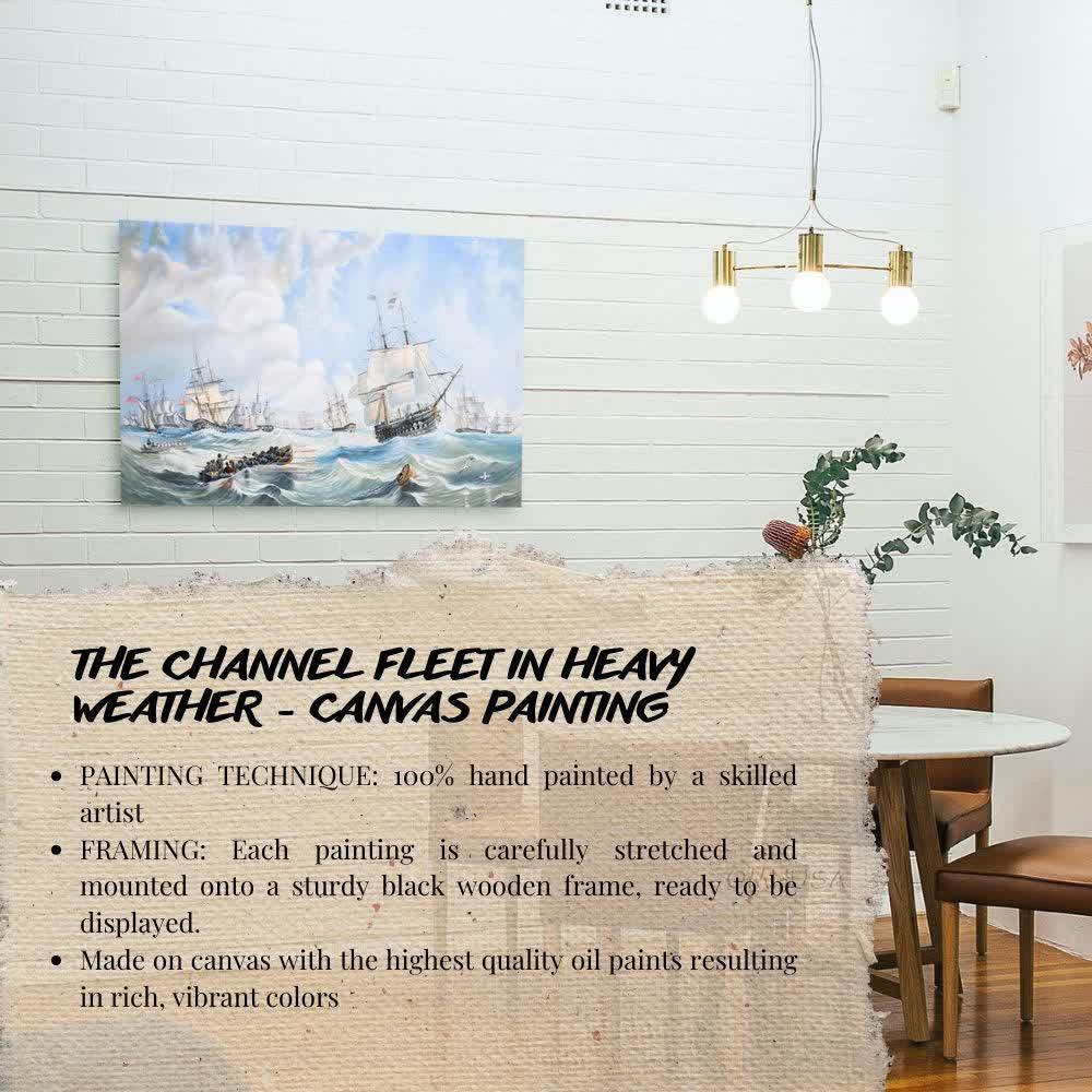 The Channel fleet in heavy weather - Canvas Print
