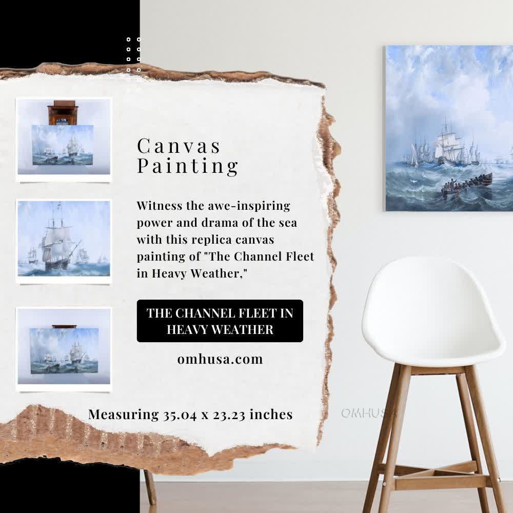 The Channel fleet in heavy weather - Canvas Print