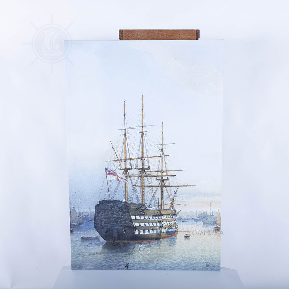 H.M.S. Victory in Portsmouth Harbour - Canvas Print
