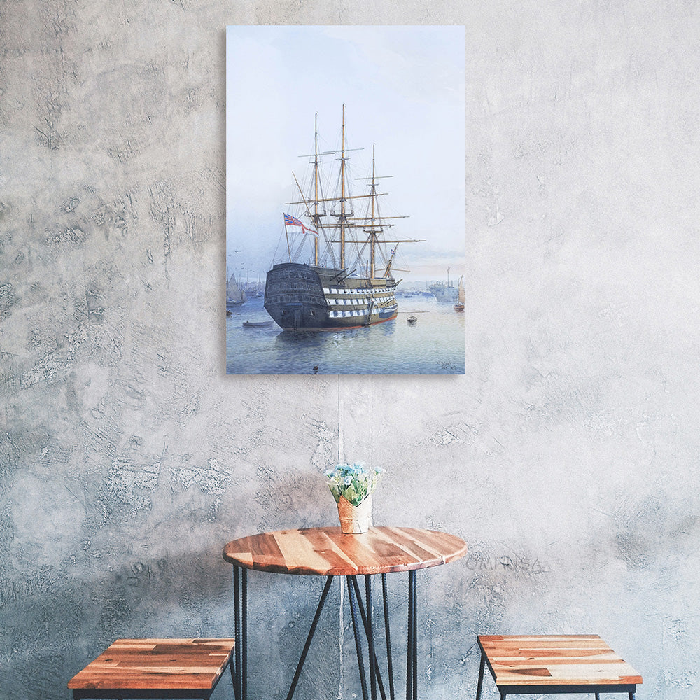 H.M.S. Victory in Portsmouth Harbour - Canvas Print
