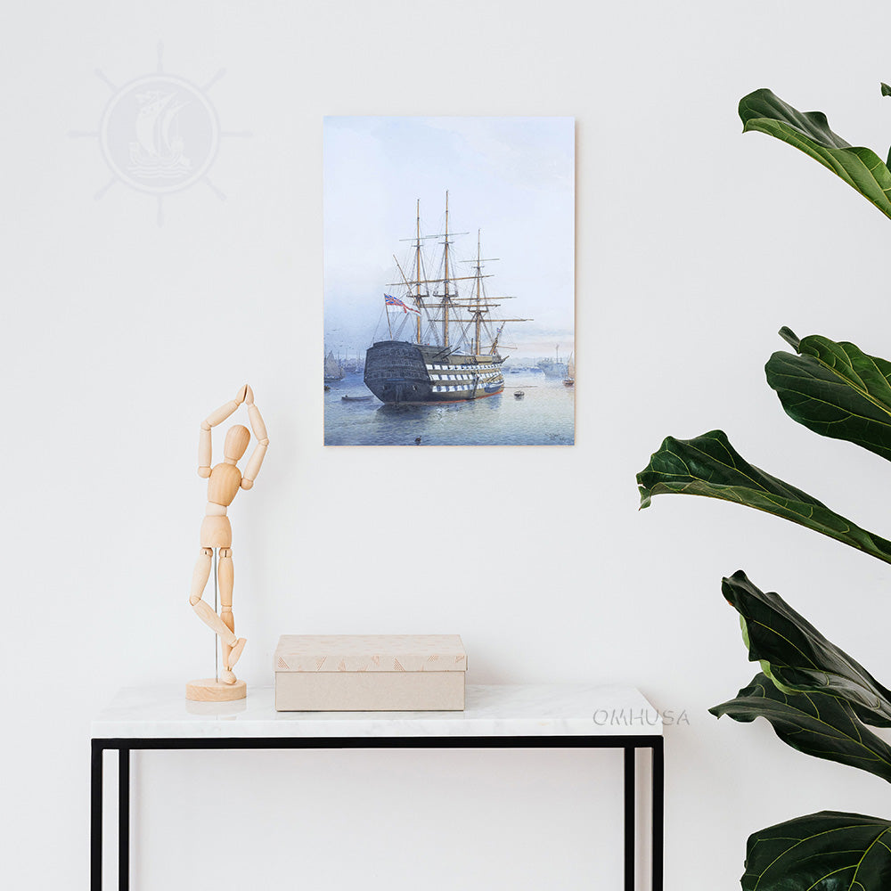 H.M.S. Victory in Portsmouth Harbour - Canvas Print