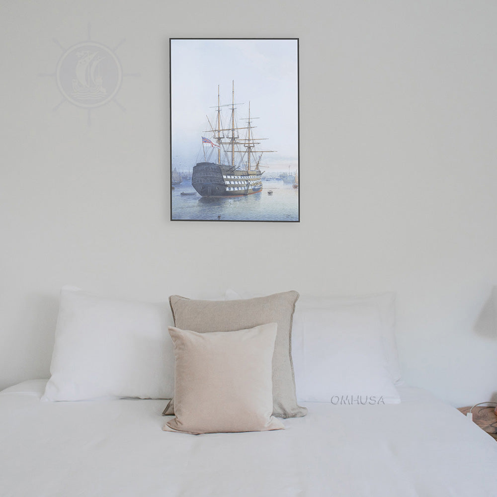 H.M.S. Victory in Portsmouth Harbour - Canvas Print