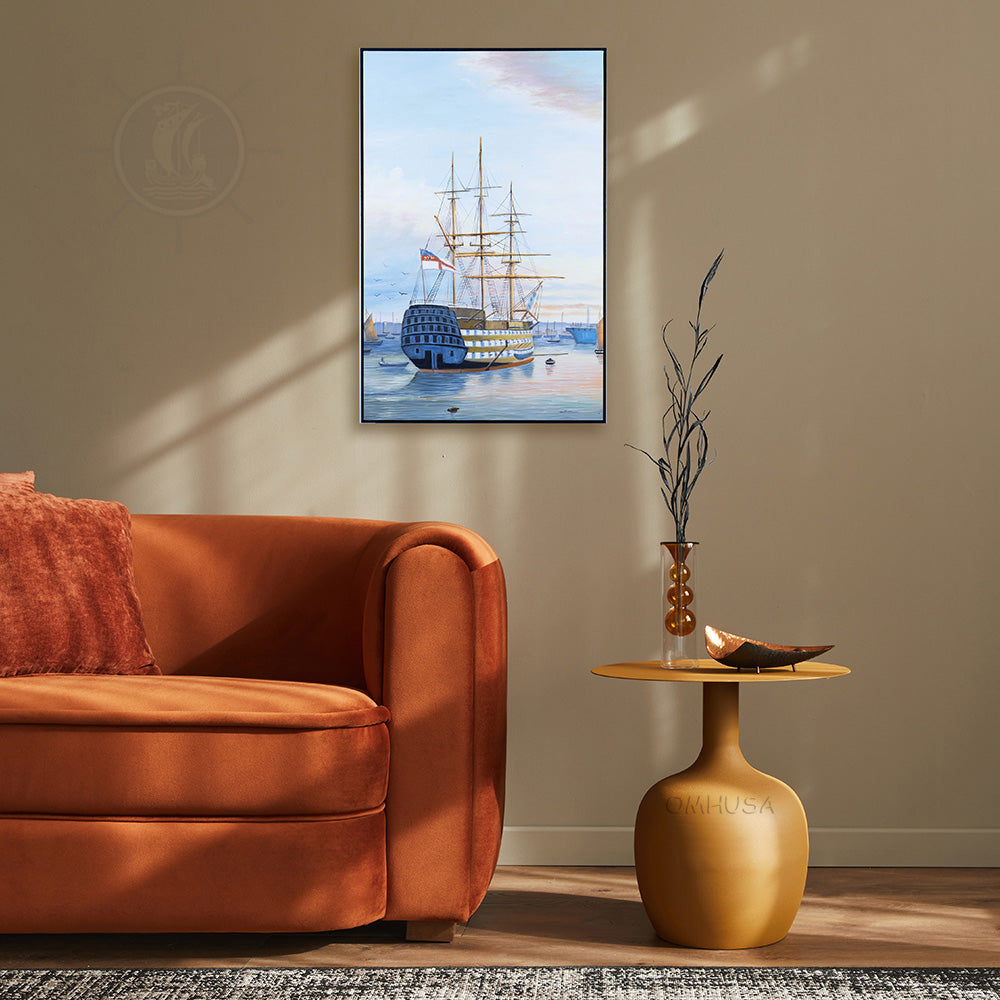 H.M.S. Victory in Portsmouth Harbour - Canvas Print
