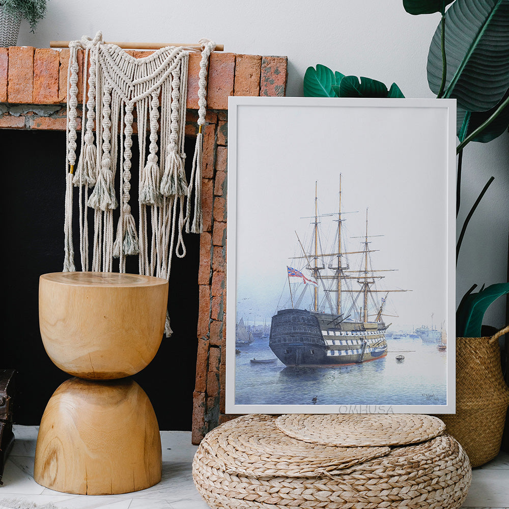 H.M.S. Victory in Portsmouth Harbour - Canvas Print
