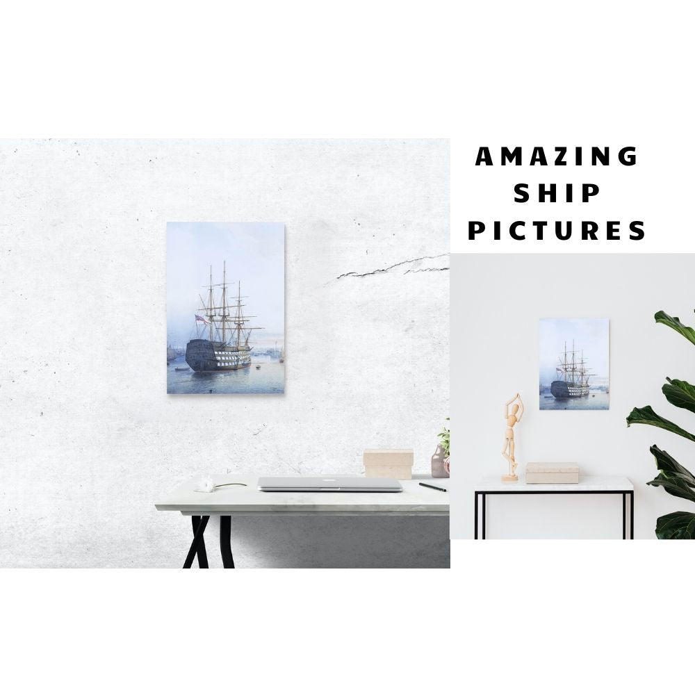 H.M.S. Victory in Portsmouth Harbour - Canvas Print