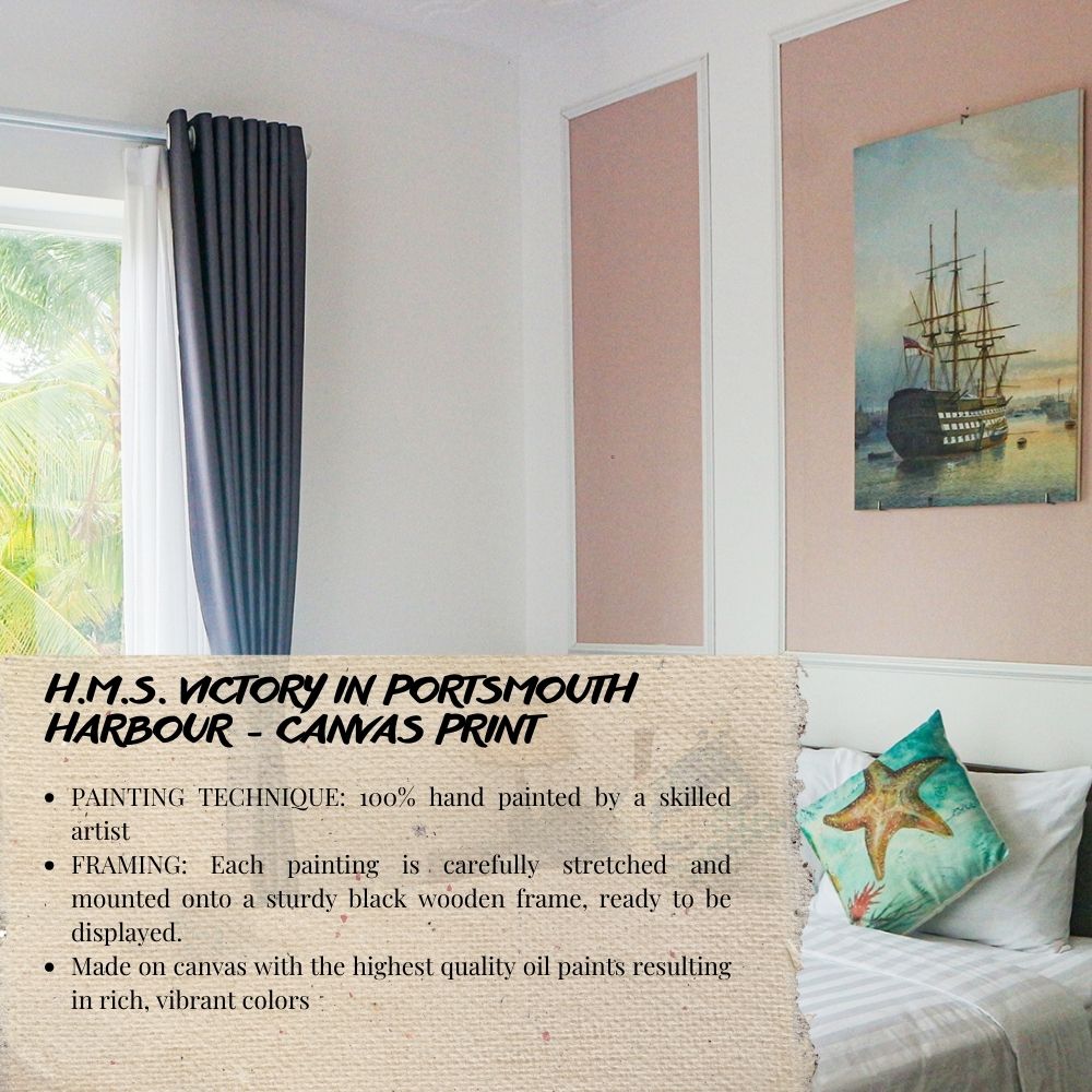 H.M.S. Victory in Portsmouth Harbour - Canvas Print