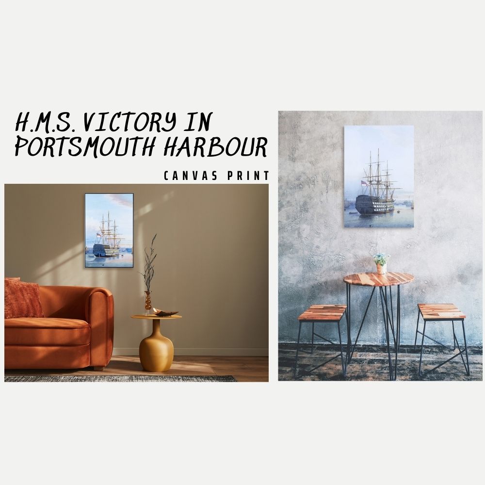 H.M.S. Victory in Portsmouth Harbour - Canvas Print