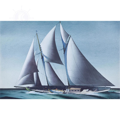 Pair of yacht paintings, framed canvas prints – view 2