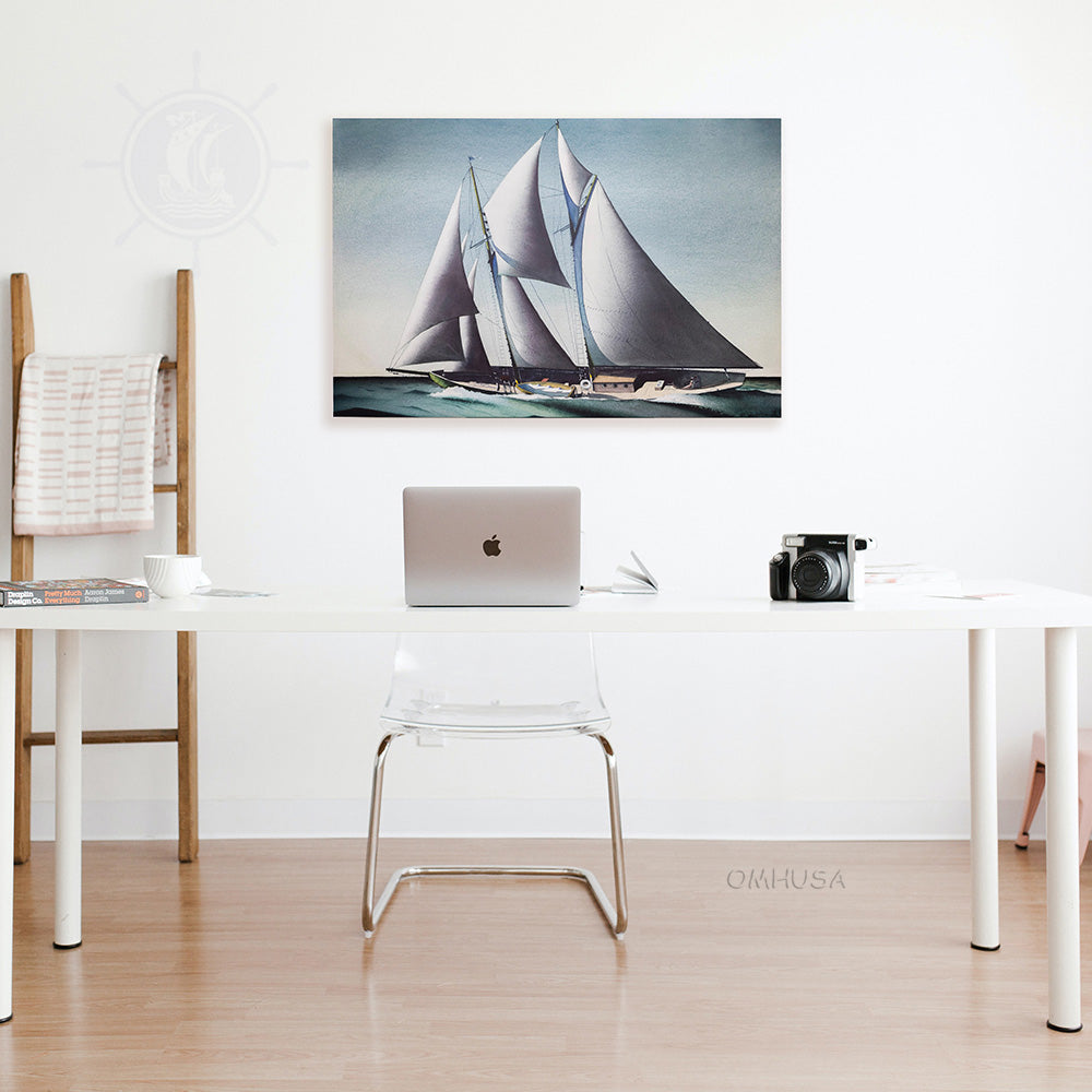 Pair of Yacht Paintings - Canvas Print