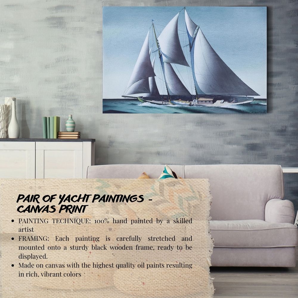 Pair of Yacht Paintings - Canvas Print