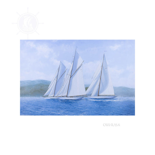 Sailing Yachts Mariquita Moonbeam and Cambria Racing at Regates Royales - Canvas Print