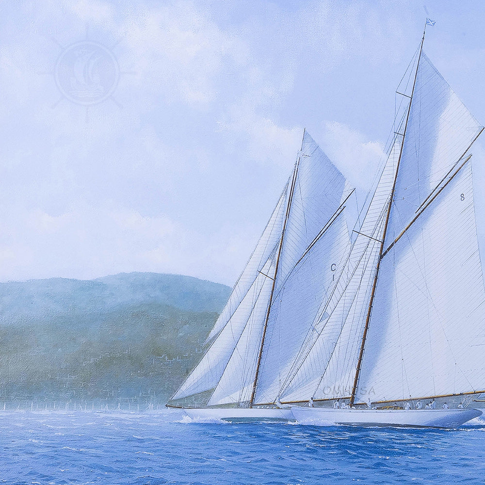 Sailing Yachts Mariquita Moonbeam and Cambria Racing at Regates Royales - Canvas Print